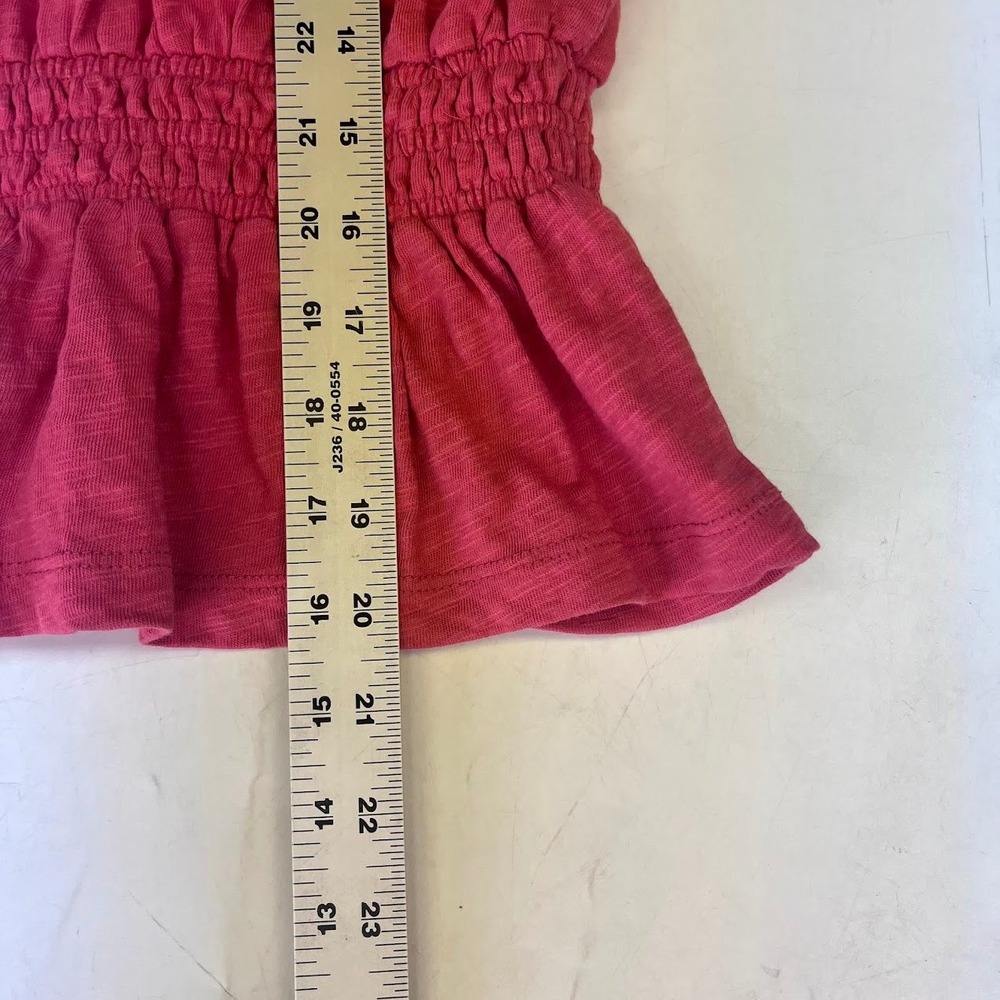 Marine Layer Womens Christiana Knit Top Cotton Slub Smocked Peplum Top Size XS - Picture 14 of 14